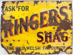 Enamel Advertising Sign. RINGER'S SHAG. THE OLD WELSH FAVOURITE.