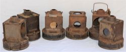 A Lot containing 6 x GWR/WR Signal lamp interiors mostly complete. Some missing glasses and odd