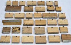 A lot containing 35 x wooden block stamps to include stations from St Kew Highway, Bodmin North,