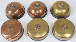 6 x spare GWR brass telephone bells as fitted to box to box telephones. All in excellent condition.