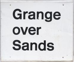 BR modern image aluminium Station Sign. GRANGE OVER SANDS.