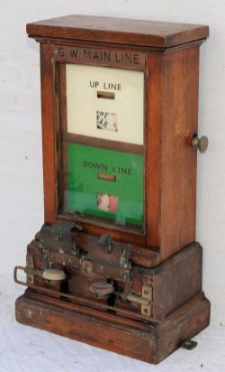 GWR double line Spagnoletti BLOCK INSTRUMENT complete with flags and reproduction brass plate GW