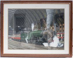 Original Painting. GREAT NORTHERN at York. Framed and glazed by P WATSON.