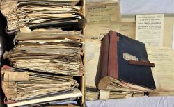 A large collection of pre grouping and post grouping paperwork circulars and documents mounted