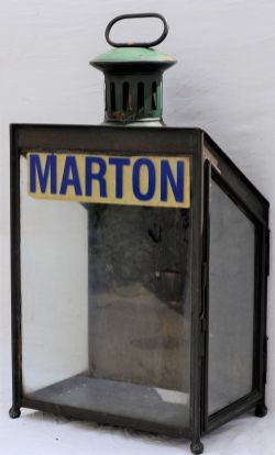 LNWR style STATION LAMP. Complete with station name MARTON but with no interior.