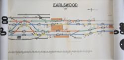 BR(S) original SIGNAL BOX DIAGRAM drawn on cartridge paper EARLSWOOD CR dated 1975 in good ex box