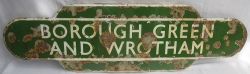 BR(S) Enamel station TOTEM SIGN. BOROUGH GREEN and WROTHAM. Face badly damaged and requires complete