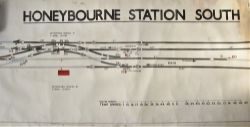 BR(W) original illuminated Signal Box diagram drawn on linen. HONEYBOURNE STATION SOUTH dated