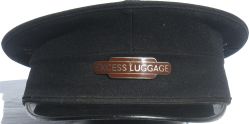 BR(W) Porters cap complete with it's original totem EXCESS LUGGAGE cap badge. In worn but good