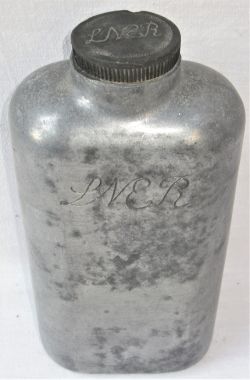 LNER Hot water bottle engraved LNER in scroll letters complete with it's LNER engraved screw top