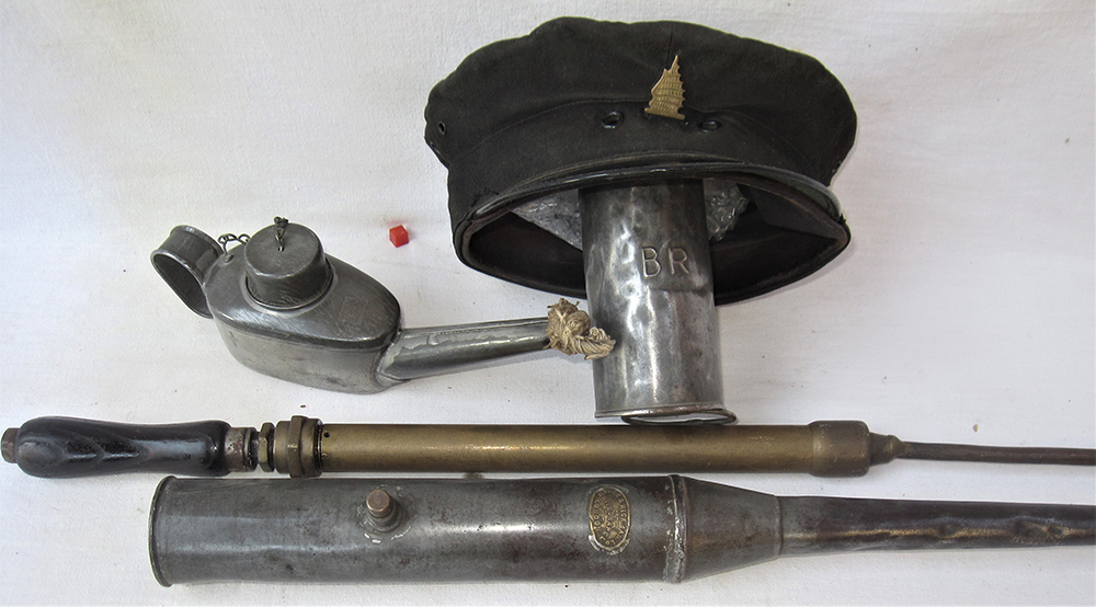 A Lot containing a variety of items used when working with steam locomotives. A locoman's OILER made