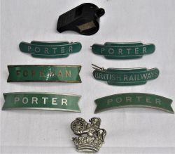 A Lot containing 3 x Southern Region fish tail cap badges to include FOREMAN and PORTER with 3 x