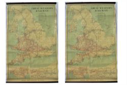 Two GWR system rolled HANGING MAPS both in excellent condition. Both identical.