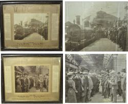 Two official picture photographs in original frames in reference to a new train service leaving