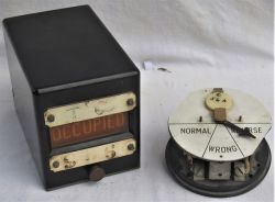 A lot containing an LMS Track Circuit bakelite repeater showing OCCUPIED together with a Thompson WR