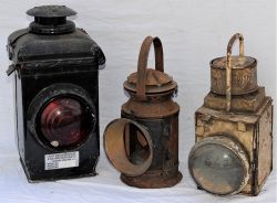 3 x Railway Lamps to include 1 x BR standard GATE LAMP. 1 x BR(M) Loco head lamp in damaged