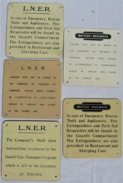 5 x LNER and British Railways ivorine carriage notices. All in very good condition.