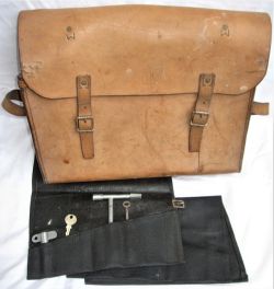 BR Guards tanned leather bag with shoulder strap in good condition together with 2 x Guards black