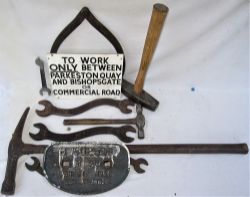 A Lot containing various railway tools to include Eastern County Railway spanners marked ECR