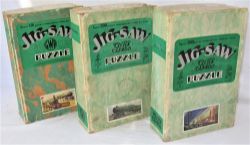 3 x GWR Jigsaws. LOCOMOTIVES GWR. KING GEORGE V. THE NIGHT MAIL. Boxes marked All pieces here.