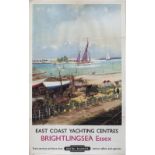 Poster BR(E) EAST COAST YACHTING CENTRES BRIGHTLINGSEA ESSEX by F. Mason 1951. Double Royal 25in x