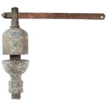 Great Northern Railway steam locomotive whistle with top operating lever valve. In as removed