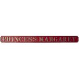 Nameplate PRINCESS MARGARET ex Andrew Barclay 0-4-0 ST built in 1941 as works number 2115 and