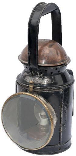 London Transport London Electric Railway 3 Aspect Coppertop handlamp steel plated on the reducing