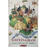 Poster BR(M) NOTTINGHAM by Kerry Lee 1953. Double Royal 25in x 40in. In good condition with some