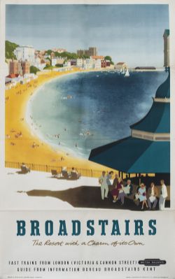 Poster BR(S) BROADSTAIRS THE RESORT WITH A CHARM OF ITS OWN by R. Lander 1966. Double Royal 25in x