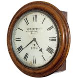 Midland Railway oak cased 12in dial fusee Railway clock by John Smith & Sons of Derby. Circa 1870.