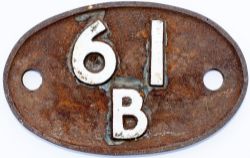 Shedplate 61B Ferryhill 1950-1966. Face cleaned, rear original.