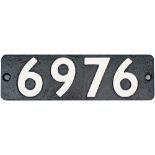 Smokebox numberplate 6976 ex Graythwaite Hall. Face restored. NOTE see previous two Lots.