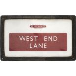 British Railways Midland Region illuminated station sign front panel WEST END LANE with British