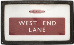 British Railways Midland Region illuminated station sign front panel WEST END LANE with British