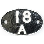 Shedplate 18A Toton 1950-1963. In nicely restored condition.
