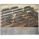 Poster BR BRITISH RAILWAYS LOCOMOTIVES by A. N. Wolstenholme. Quad Royal 50in x 40in. In very good