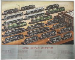 Poster BR BRITISH RAILWAYS LOCOMOTIVES by A. N. Wolstenholme. Quad Royal 50in x 40in. In very good