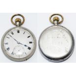 London & North Eastern Railway nickel cased Railway Pocket Watch with top wind and top set Swiss