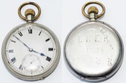 London & North Eastern Railway nickel cased Railway Pocket Watch with top wind and top set Swiss