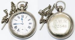 GWR post grouping Pocket Watch with Swiss Record 15 Jewel movement, top wound and set. Dial is