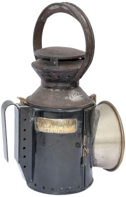 Midland and Great Northern Railway 3 Aspect Handlamp stamped in the reducing cone M&GNR and brass