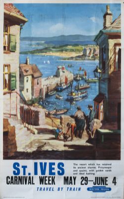 Poster BR(W) ST IVES by John Power. Double Royal 25in x 40in. In very good condition with minor