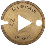 Brass Single Line Tablet GLENFINNAN - ARISAIG number 29. A wonderful item from a famous location
