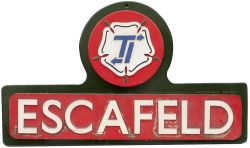 Nameplate ESCAFELD and Tinsley Rose badge mounted on their original backing board ex 08691