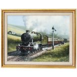 Original oil painting on canvas 1004 COUNTY OF SOMERSET by Don Breckon featuring the locomotive that