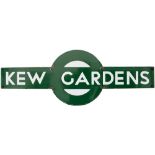 Southern Railway enamel target station sign KEW GARDENS from the former London & South Western