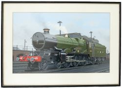 Original Gouache watercolour painting of Great Western Railway Castle No 4037 THE SOUTH WALES