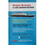 Poster BR GREAT BRITAIN VIA DUN LAOGHAIRE - HOLYHEAD by Studio Seven. Double Royal 25in x 40in. In