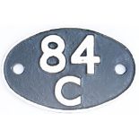 Shedplate 84C Banbury 1950-1963 and Truro 1963-1965. Face restored with clear Swindon casting